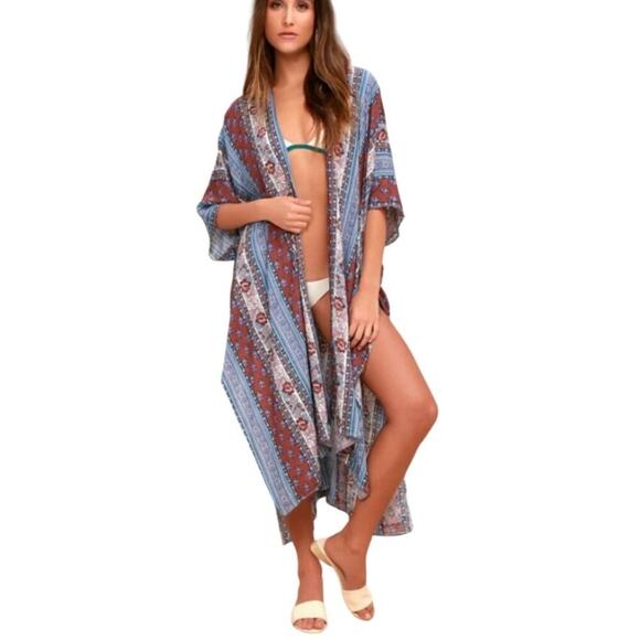 SUMMER COLLECTION Lulu's Multicolor Kimono Top - Picture 1 of 10
